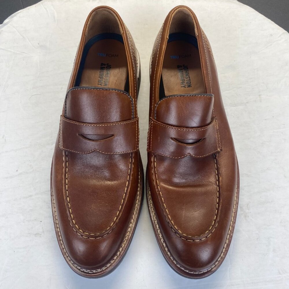 Johnston' & Murphy Tru Foam Men's Penny Loafer,Size 9M,Brown Leather